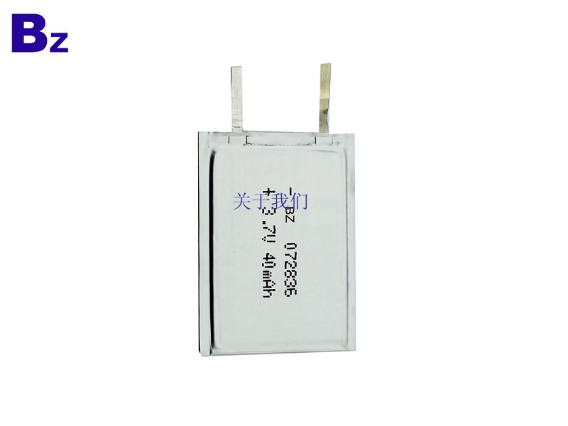 072836 3.7V 40mAh Rechargeable Super-thin Battery