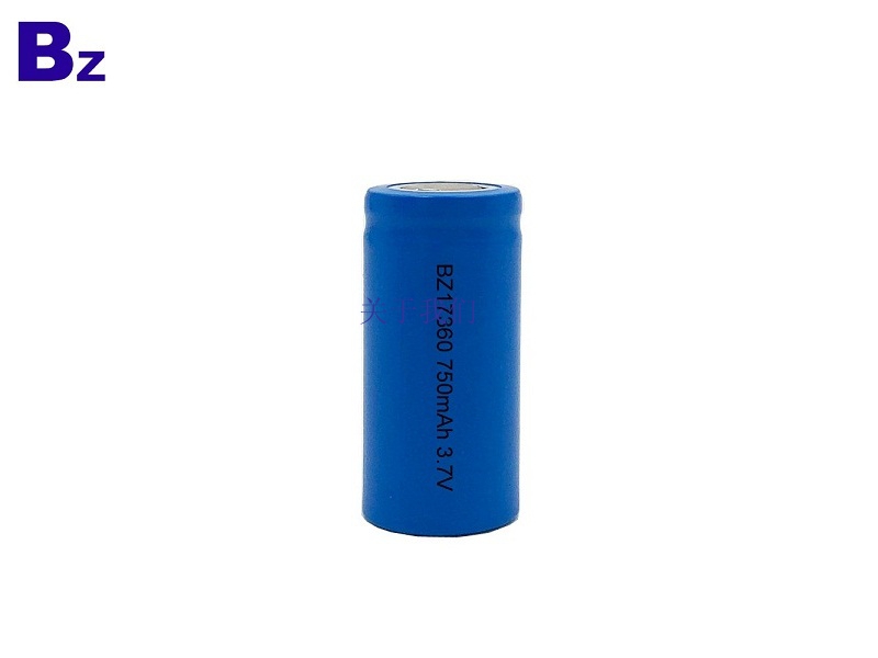 定制圆柱电池 BZ 17360 750mAh 3.7V 可充电锂离子电池