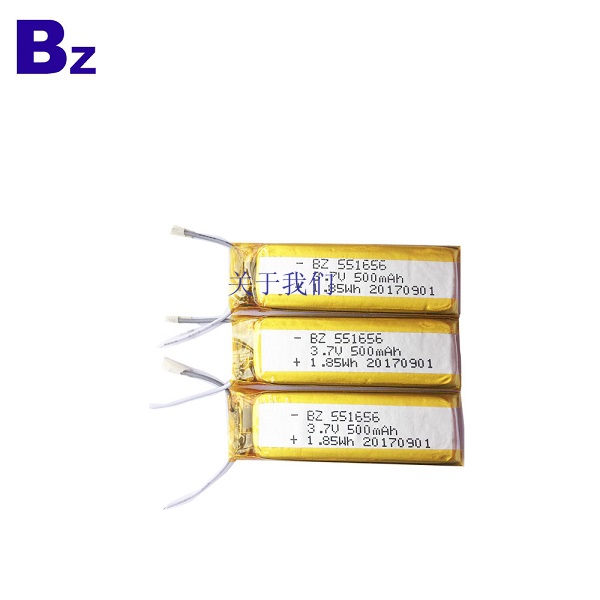 551656 500mAh 3.7V 锂聚合物电池