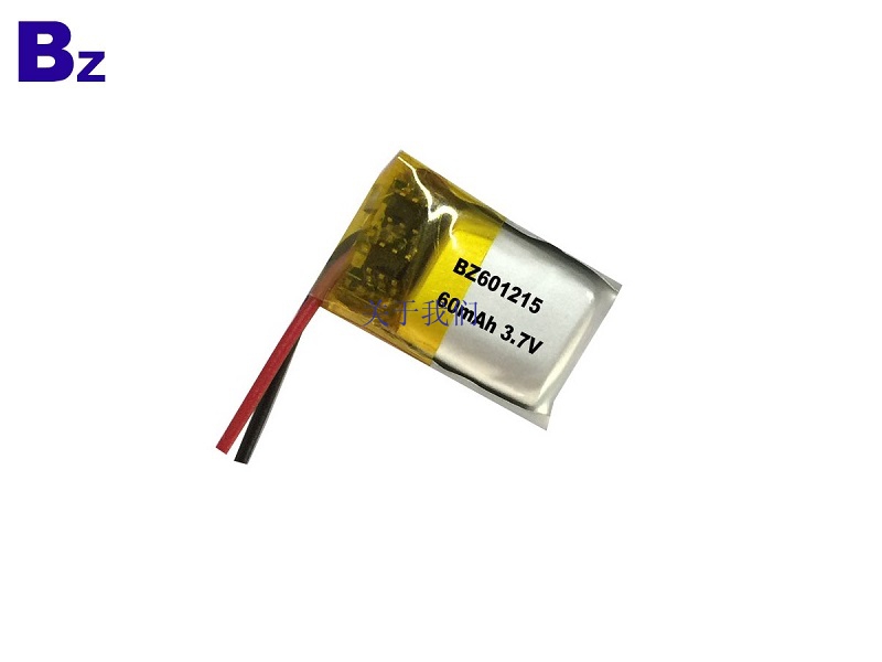 601215 60mAh 3.7V 用于数码产品的LiPo电池