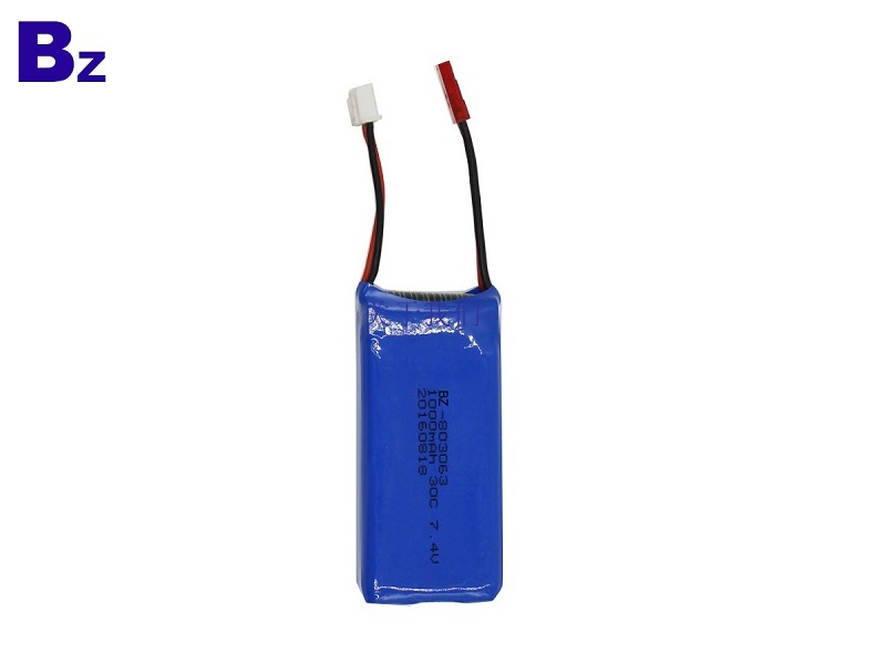 803063 1000mah 7.4V 30C 可充电 LiPo 电池组